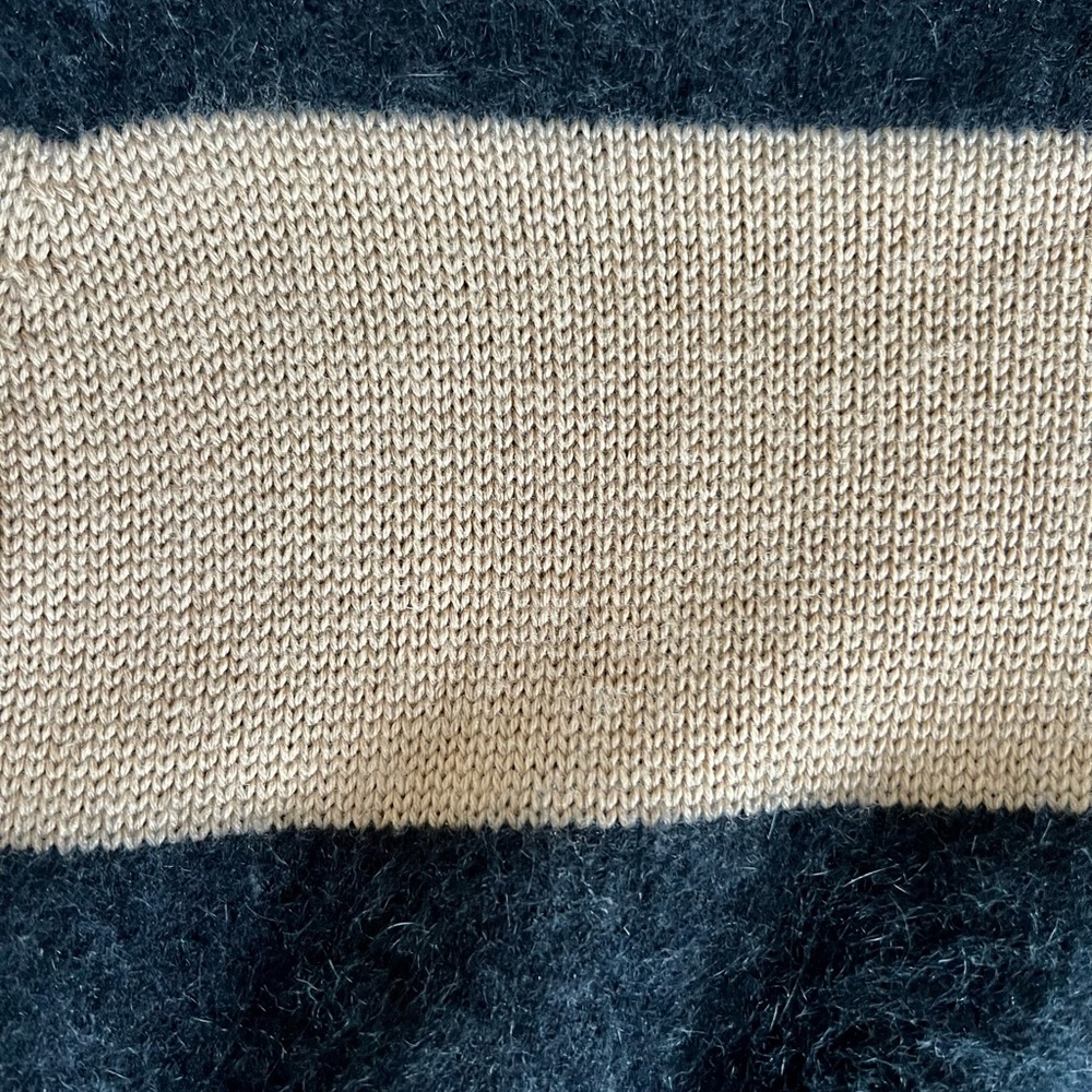 Iris & Ink Striped Sweater — Black & Beige, M - Picture 7 of 11